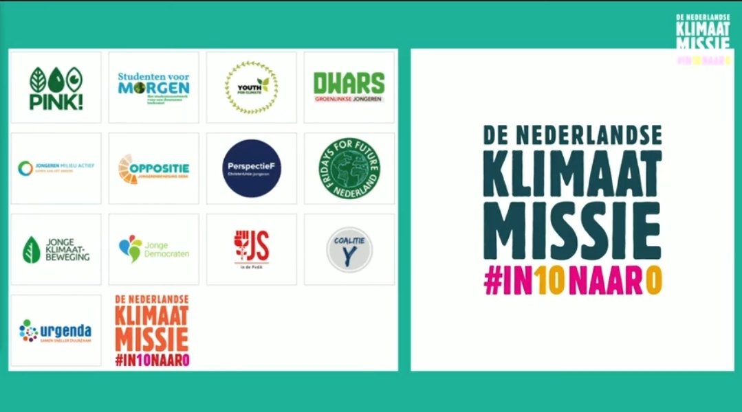 Indrukwekkende coalitie van jongerenorganisaties lanceerde gisteren <a href="/KlimaatmissieNL/">NederlandseKlimaatmissie</a> #in10naar0 👍
Steun deze beweging en oproep en teken de petitie > petities.nl/petitions/best…