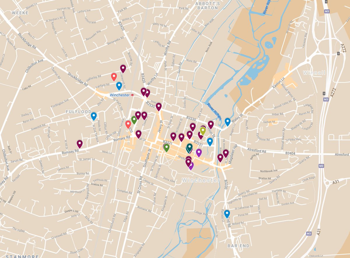 I don’t know about you, but we are in love with this map for #ACityThroughTime! Map can be accessed either from the comfort of your own home or out on a walk exploring the streets of Winchester: charmatuow.wordpress.com/a-city-through… #HODs @winchesterhods #Winchester #HouseHistory