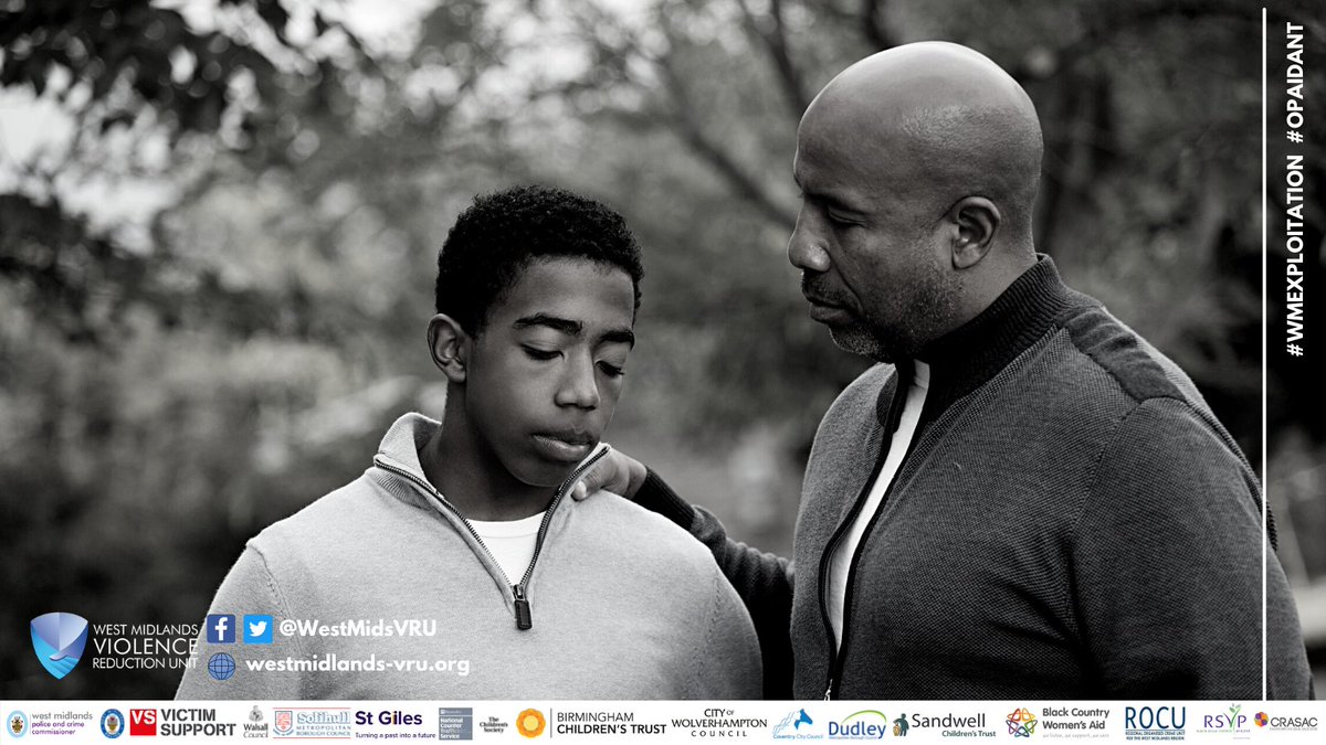 WestMidsVRP's tweet photo. Parents are often the first to notice that their child is being exploited. 

It is important to act quickly and intervene early if you suspect your child is being exploited, to find out more click on this link: 
https://t.co/cBgsi7EpZq 

#WMExploitation
#OpAidant https://t.co/EFT0RwOoK6
