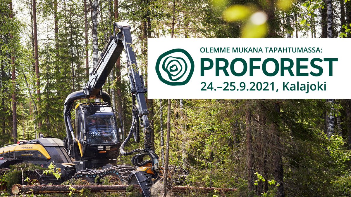 Ponsse's tweet photo. Viikon päästä nähdään #Proforest-tapahtumassa Kalajoella 👋 Tapahtuma kokoaa yhteen alan suurimmat tekijät sekä uusimmat lupaukset. https://t.co/NAMLKPmlSq