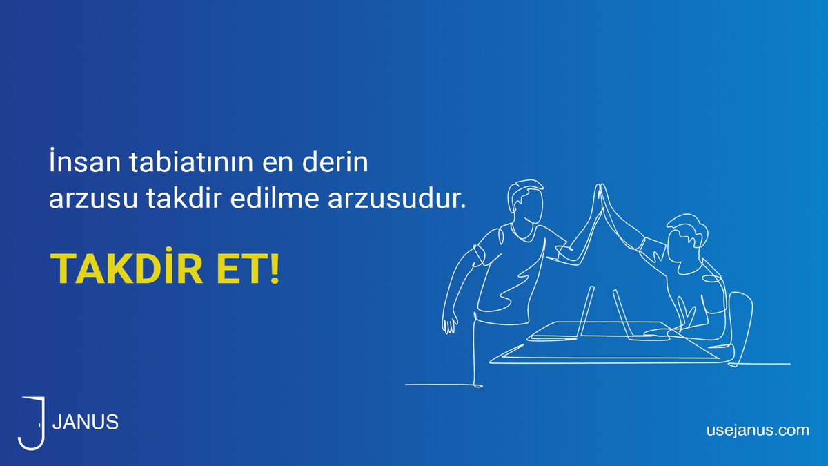 TAKDİR ET! 🌟
İnsan tabiatının en derin arzusu takdir edilme arzusudur.
Takım arkadaşınızı, yakın çevrenizi, takip ettiğiniz insanları başarılarından dolayı takdir ediyor musunuz? 

#Networking #NetworkingTips #Meeting #Janus #SayHi #BetterTogether #NetworkingEvent