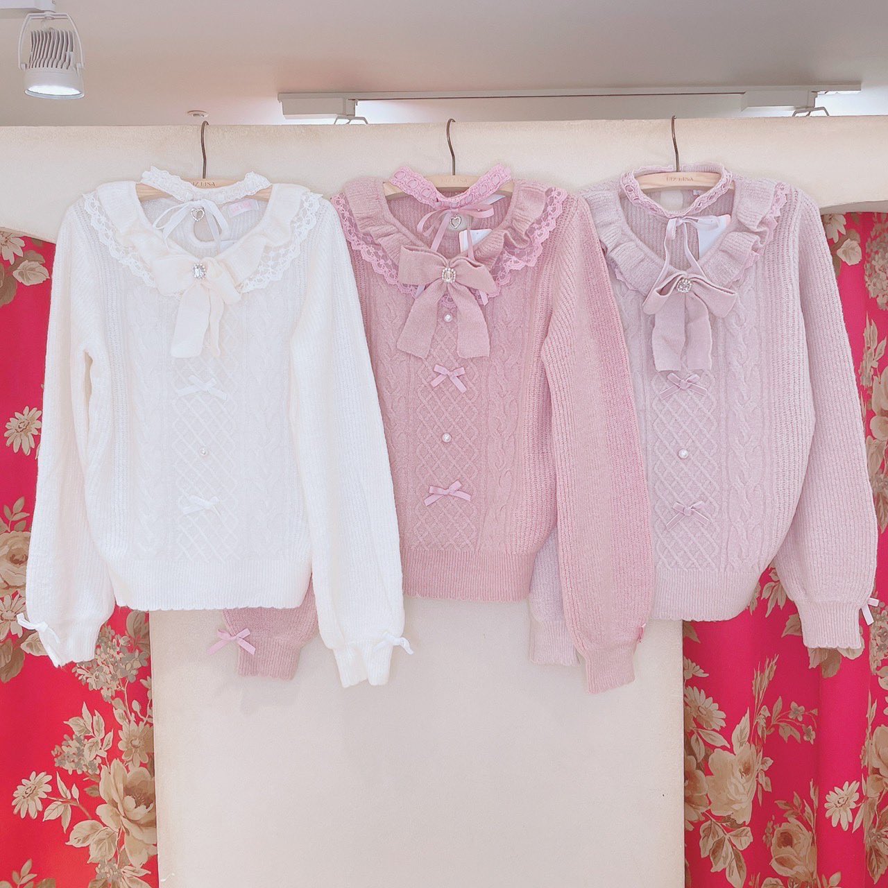 LIZ LISA リズリサ レース レイヤード ニット トップス ブラック 良質