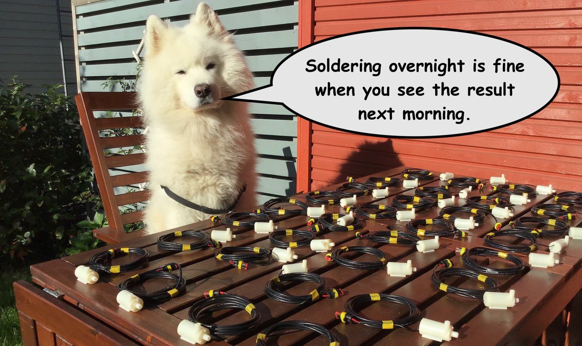 embedded_sergey's tweet image. Achievement unlocked: 12 hours of soldering on the terrace from dusk till dawn! 

P.S. it wouldn't be possible to do without Tapi, my fluffy mentor.
#soldering #solder #pump #arduino #electronics