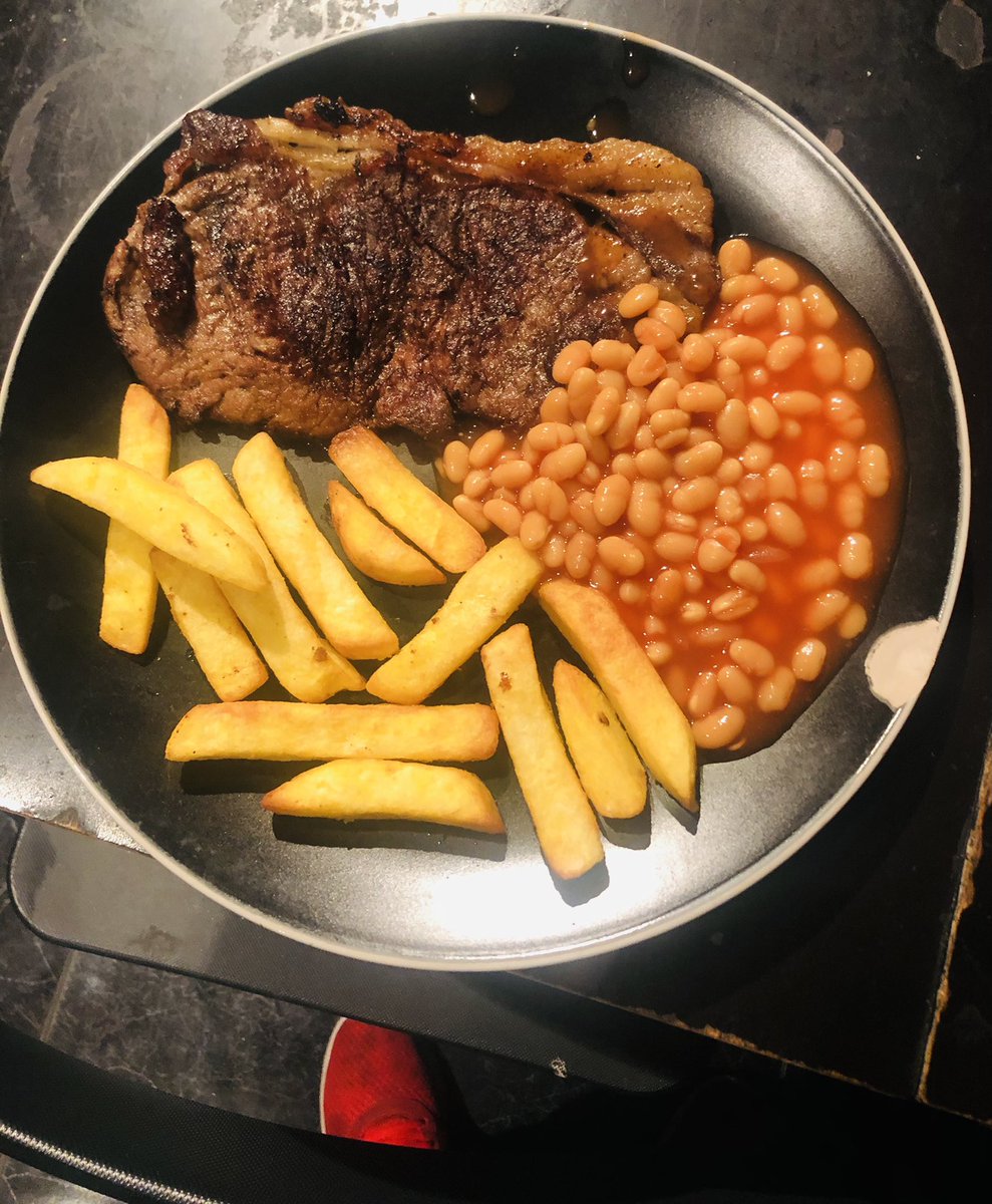 Sirloin Steak and chips. Yum