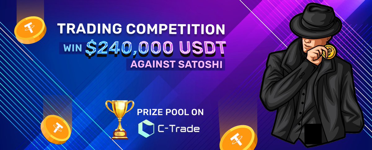 CTrade_official's tweet photo. Have you challenged @StackerSatoshi to win the mega prize pool of $240,000 USDT yet?
Unleash the trader in you and participate now!
https://t.co/HGZONKh6BG
#Competition #ContestAlert #TradingCompetition #CryptoContest #SatoshiStacker #Stoshi #FridayFeeling https://t.co/OWGsxU3LeJ