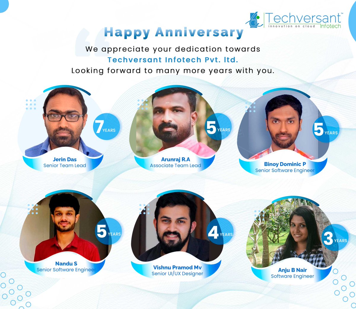 Techversant's tweet image. Happy Work Anniversary and best wishes in the years to come!
#Techversant #workanniversary #workexperience #employeeengagement #employeeappreciation #IT