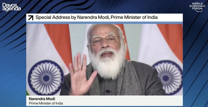 Int_Council's tweet photo. H.E. Narendra Modi, Prime Minister of India is thinking and acting to #transformation #INDIA! (even on his 17-71 B-day!). @narendramodi_in
Message of faith, positivity, and hope.  Accelerated structural reforms, economic growth with "climate change-related targets." #wef #SDGs https://t.co/BS5XgT6m73