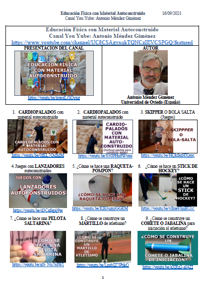 mendezantonio97's tweet photo. Comparto el directorio (pdf) con vídeos y enlaces de mi Canal de Youtube "Educación Física con Material Autoconstruido". Podrás identificar los tutoriales publicados, seleccionar los que te interesen y acceder a ellos a golpe de ratón 
https://t.co/0nJwFshCoc https://t.co/heC3C3pY6w