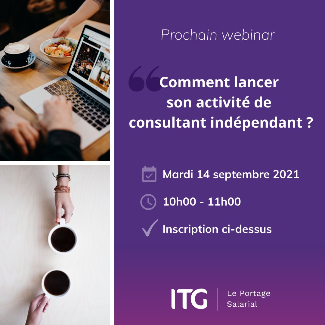 ITGgroupe's tweet image. Inscription #webinar 👉bit.ly/3jV2rnG
Comment se positionner en tant qu'#indépendant 🔎 se faire connaître de ses futurs #clients ? 🔎  définir une offre de service compétitive et une #tarification pertinente ? 🔎 Quels #outils utiliser pour sa #prospection ?
