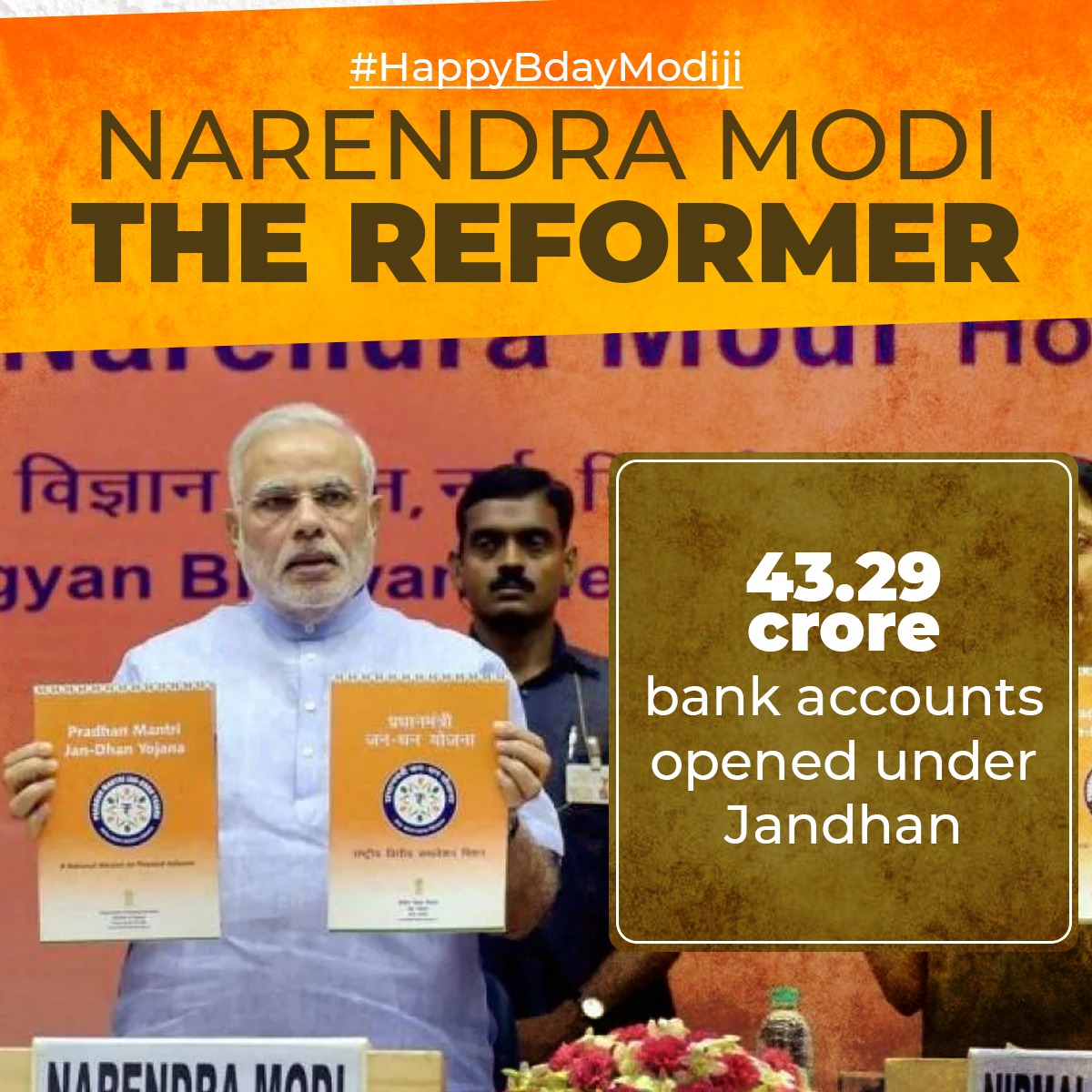 BJPVishalRSS's tweet photo. Over 43 crore Indians have benefited via DBT directly into JanDhan accounts. It also helped provide support to the needy during COVID. 
#HappyBdayModiji @VikasAmboli @vikalprs @VineetDewanBjp @yashtyagiup @S_goyal4bjp @UmeshRanaBJP @BJP4UP @swatantrabjp @harshcha @manugargbjp https://t.co/tKxLqPAPMO