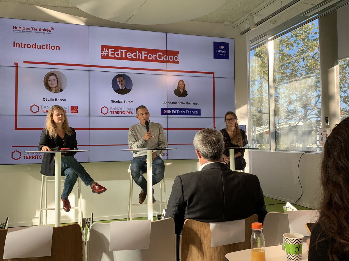 Nadia__Jacoby's tweet image. C’est la rentrée ‼️ 
PDJ #EdTechForGood @EdtechFrance @BanqueDesTerr c’est parti !! 

Au programme :
📣 Pitch de #EdTech 
🎤 Grand témoin 
🗣 Q&amp;amp;A