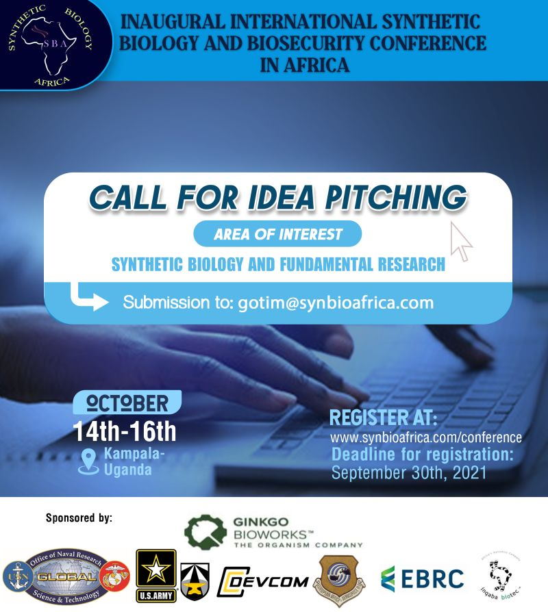 PeaceAber's tweet photo. CALL FOR IDEA PITCHING!
@SynBioAfrica is calling for ideas from African scientists, researchers, students from academia and industry, in the areas of synthetic biology and fundamental research, to be pitched during their upcoming International synthetic biology and biosecurity. https://t.co/uLdH8MDKWW