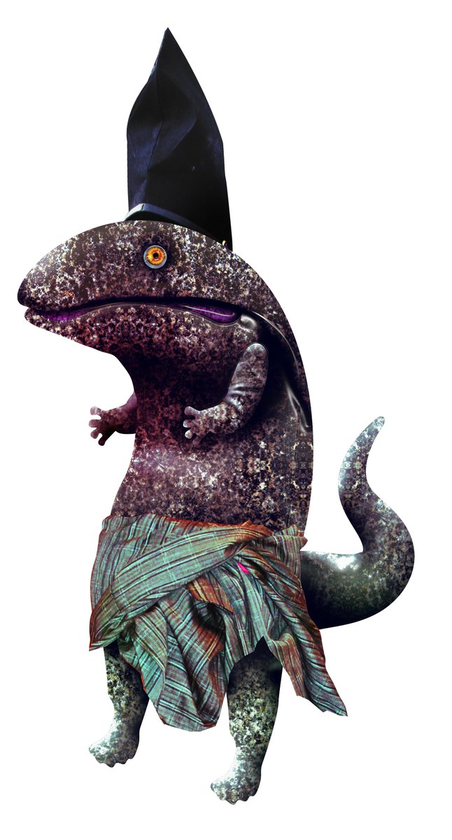 ハンザキ オオサンショウウオのこと。「半分に裂いても生きている