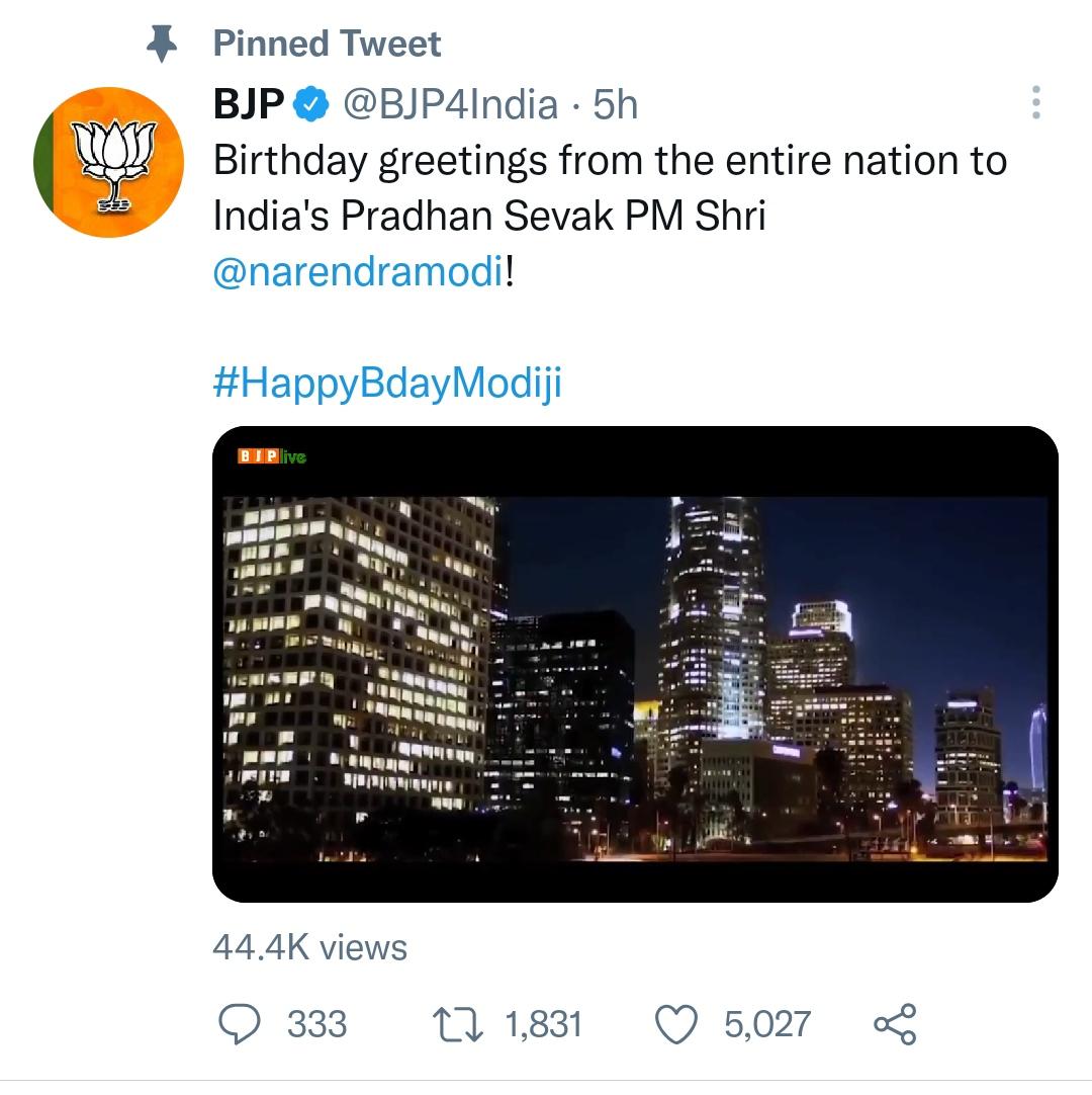 zoo_bear's tweet photo. Hello @BJP4India, Why lift pics from Los Angeles to wish birthday to Pradhan Sevak? 🤷🏾‍♂️ https://t.co/y7OMx9aY4f