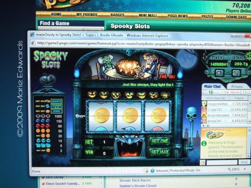 MarieEdwards429's tweet image. #TBT #POGO #SpookySlots 🎃👻 (2009)

This was played regularly from 2003 to about 2013. Loved it every year, though this is not the original story. The one I started with involved Crowley Manor. 
⁣
[Little late in posting due to a computer issue 🤦🏻‍♀️]