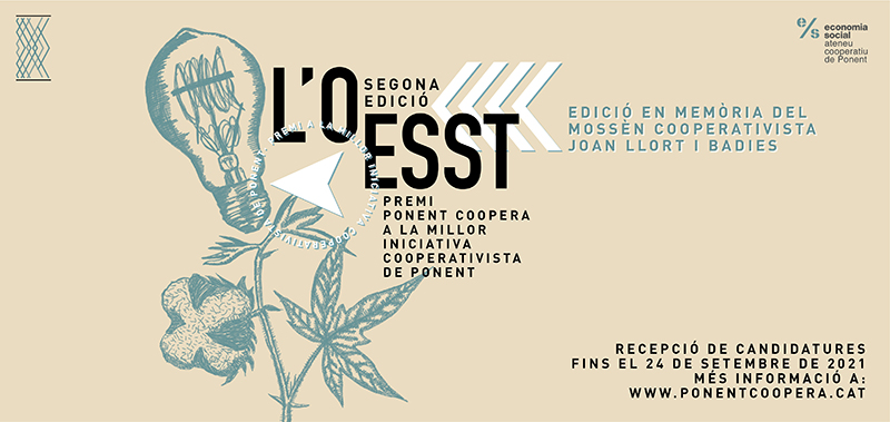 ES_Catalunya's tweet photo. 🏆 2a edició de l'#OESST, el premi @PonentCoopera a la millor iniciativa cooperativista del ponent.

💰 única ajuda valorada en 3.000 euros per a la creació d’una cooperativa 
🗓️ candidatures fins al 24/09

+info: https://t.co/8FtwD06fqV https://t.co/MbuirMEptv
