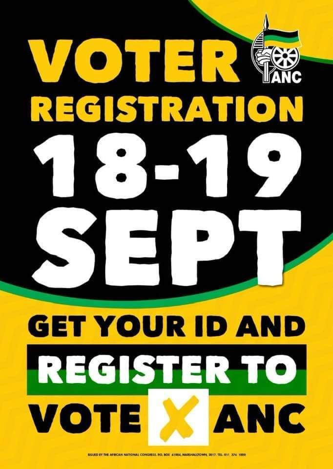 sziks's tweet photo. Register to Vote ANC to deepen democracy and continue advancing socio-economic transformation @MYANC @ANCKZN @IOL @News24 @CommunityKzn https://t.co/84u0UenihH