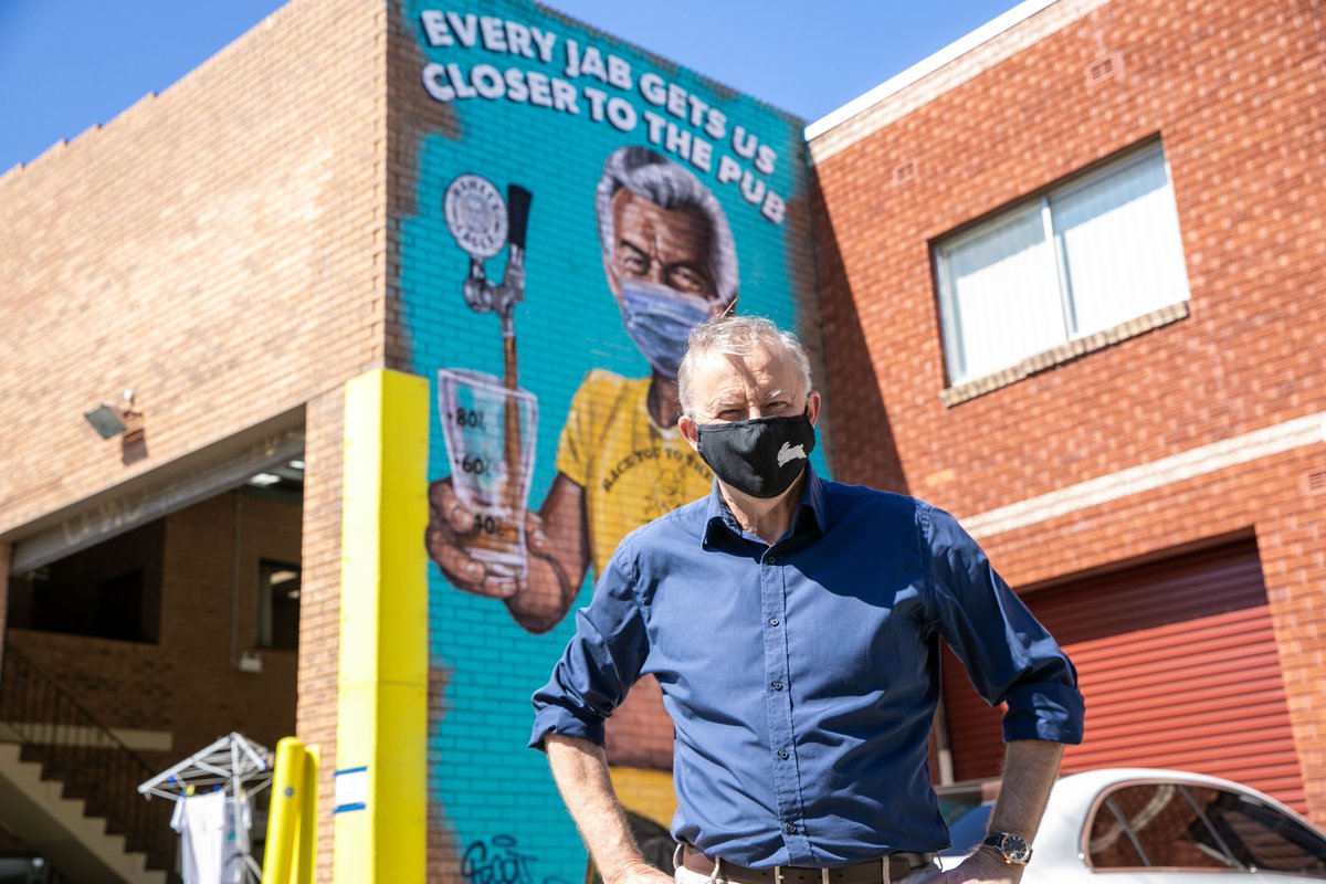 Every jab gets us closer to the pub. Let's do it Australia, it's what Bob would have wanted.