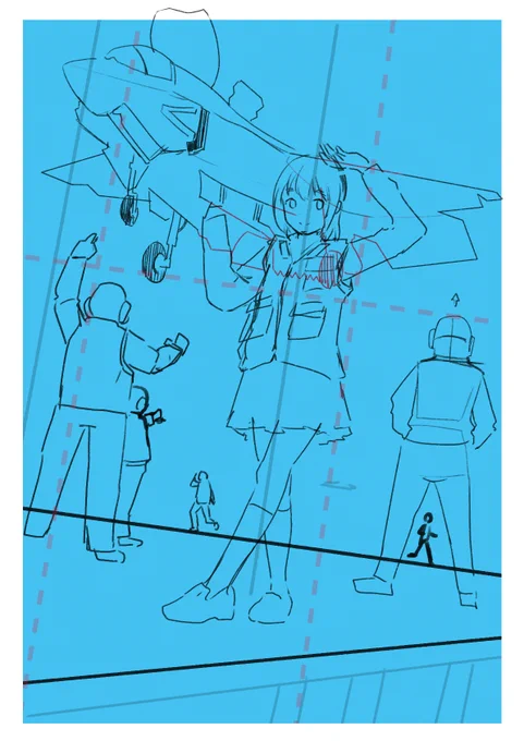 #このタグを見た人はラフ画とその完成絵を見せる 

残りの描画部分は最も苦痛です...(・ω'・ ;) 