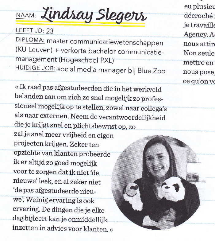 HerveVandeWeyer's tweet photo. Of ik trots ben op "mijn" studenten Communicatiemanagement? En of! In juni afgestudeerd en dan onmiddellijk aan de slag. En dan mag je ook nog in de PUB. 
Het volledige artikel: https://t.co/XbKpe6KmyK

@jborrenberghs @PUBnl @Evyvanr @LaurienCelis @DeKimCa @ketchumbrussels https://t.co/PdzpeMoE8K