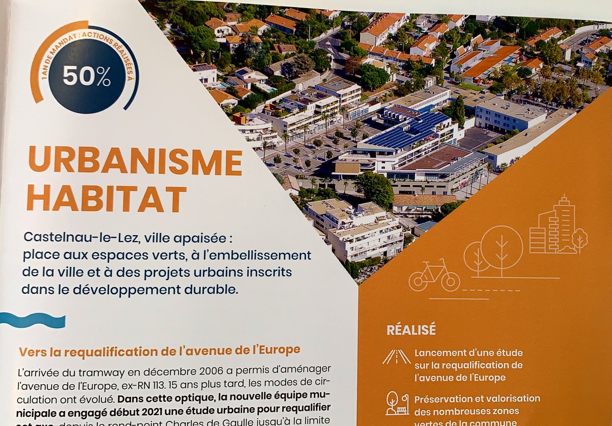 FLafforgue's tweet photo. Sur l’urbanisme et l’habitat :
Du concret : 50% des actions réalisées avec pour objectif une ville apaisée, des projets urbains inscrits dans le #developpementdurable : 2 études celle de l’avenue de l’Europe et celle pour préserver le centre ancien
#engagementstenus #resultats https://t.co/vU5krFRE3G