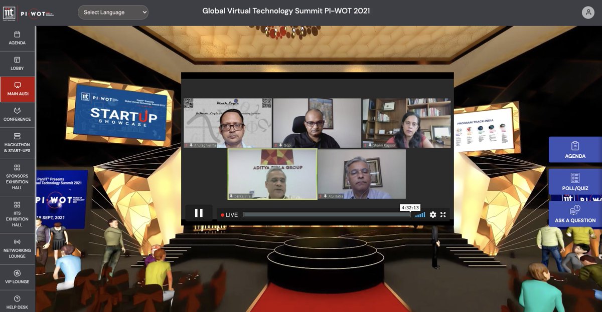 Pan IIT Alumni India (@paniitindia) on Twitter photo Our panel on #NeuralNetworks is live now in the main Audi! Join through vconfex.com/site/global-vi…
Speakers include Pankaj Rai, <a href="/Gkatragadda/">Gopichand Katragadda</a>, <a href="/atulbat/">Atul Batra</a>, Anurah Verma, <a href="/shalinikap/">Shalini Kapoor</a>
<a href="/AdityaBirlaGrp/">Aditya Birla Group</a> @NASSCOM_Product <a href="/nasscom/">nasscom</a> <a href="/fnmathlogic/">MathLogic</a> <a href="/IBM/">IBM</a> Our panel on #NeuralNetworks is live now in the main Audi! Join through vconfex.com/site/global-vi…
Speakers include Pankaj Rai, <a href="/Gkatragadda/">Gopichand Katragadda</a>, <a href="/atulbat/">Atul Batra</a>, Anurah Verma, <a href="/shalinikap/">Shalini Kapoor</a>
<a href="/AdityaBirlaGrp/">Aditya Birla Group</a> @NASSCOM_Product <a href="/nasscom/">nasscom</a> <a href="/fnmathlogic/">MathLogic</a> <a href="/IBM/">IBM</a>