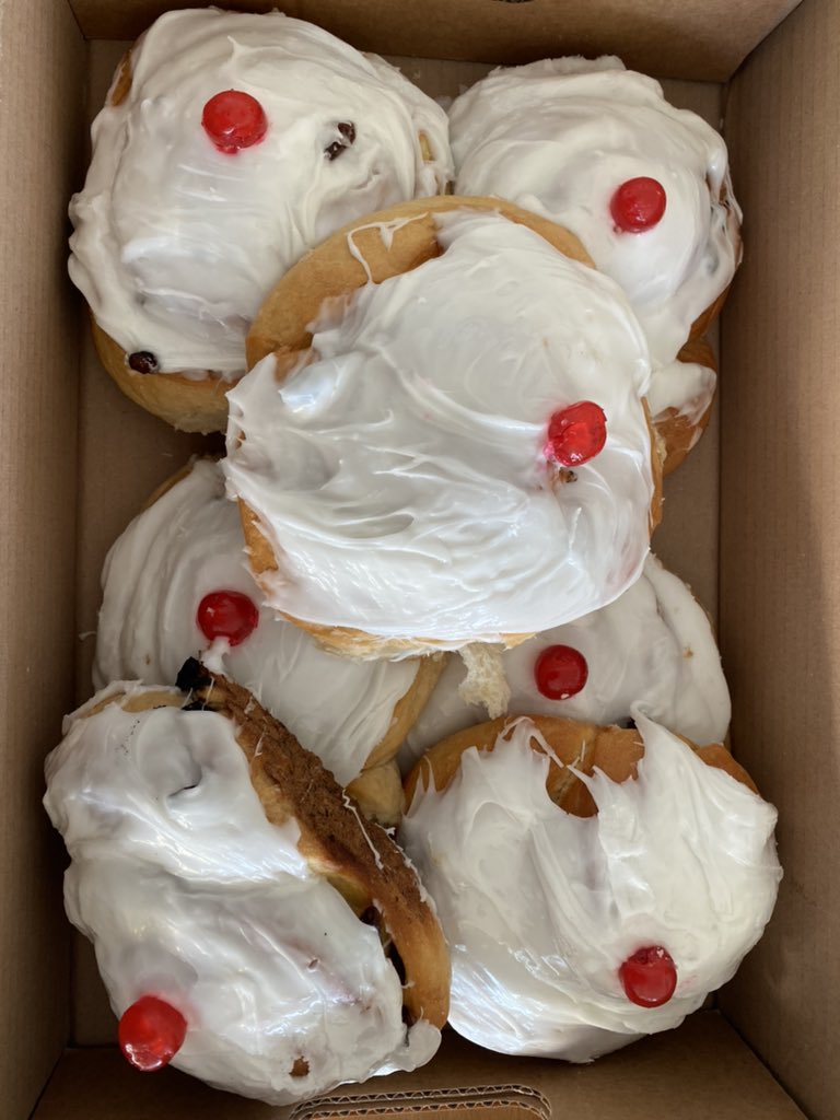 Friday team treats as we are still celebrating the ‘no bubbles’. Never underestimate the power of being able to sit down with colleagues, discuss things face to face and ask ‘how are you?’ Obviously, the buns help too! Have a great day everyone.