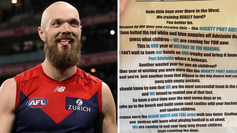 FOXFOOTY's tweet image. "I like the guts to send it early..."

Max Gawn has revealed a letter sent to him by an overly optimistic Port Adelaide fan, warning him about the Grand Final.

READ: bit.ly/3nHntso