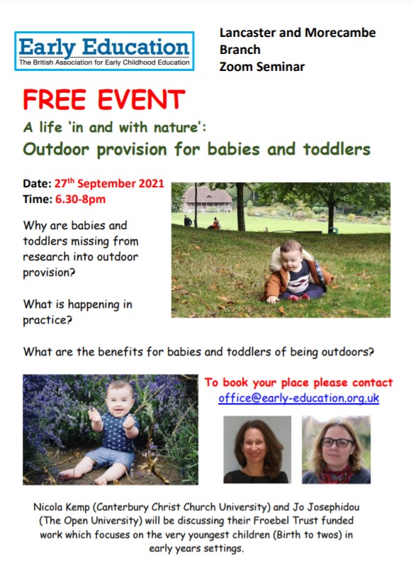 Dont miss this - we need to focus on the under 3's now more than ever. They have grown up in a pandemic - being outdoors playing, talking, exploring with other children &amp; adults is what they need now 😀 #birthtofivematters
<a href="/earlyed_uk/">Early Education</a> <a href="/aocprimed4life/">Anne O'Connor</a> <a href="/cosydirect/">Cosy Direct</a> <a href="/HelenMoylett/">Helen Moylett</a>