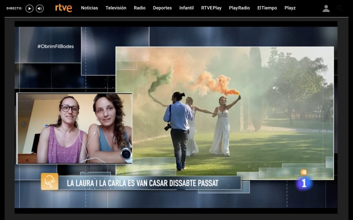 My #weddingphotography featured last night on <a href="/rtveplay/">RTVE Play</a> with Laura+Carla talking about their #wedding 

rtve.es/play/videos/ob…

#bodas #weddingphotographerspain #DestinationWedding #rtve