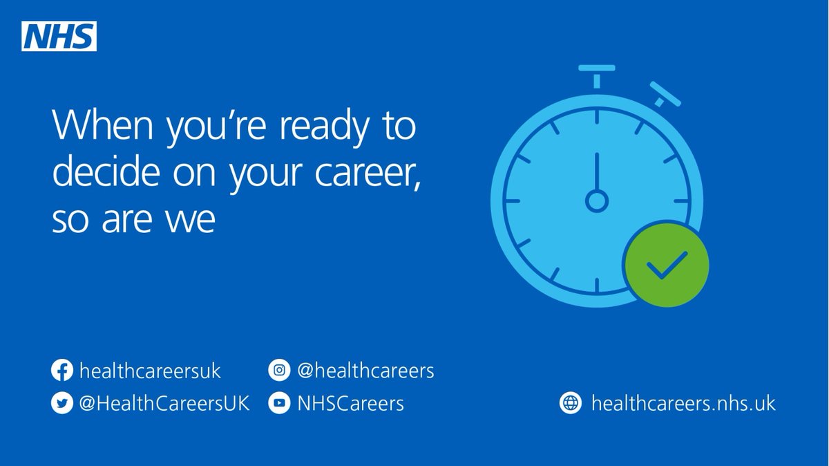 350 Careers. One NHS. Your Future. 

When you're ready to decide on your career,  so are we. ⌚

orlo.uk/kBBT9

#NHS #350NHSCareers #MakeADifference