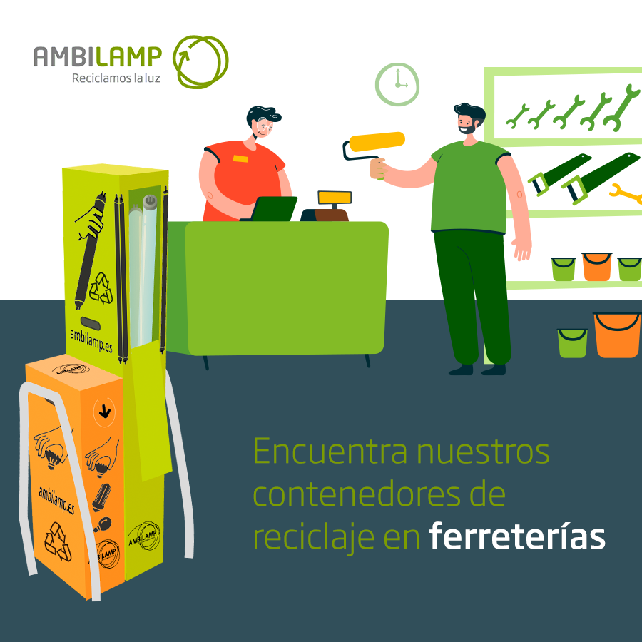 ambilamp's tweet photo. No olvides que en tu 🔧 #ferretería de confianza podrás encontrar nuestros contenedores para #reciclar 💡 #bombillas, leds y tubos fluorescentes. ¡Facilísimo! https://t.co/EUhWtedetq