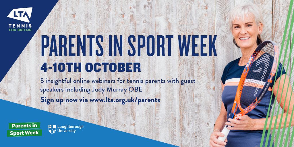 At the start of October its Parents in Sport Week.  We have arranged Webinars with <a href="/JudyMurray/">judy murray</a> , the parents of Joe Salisbury &amp; Jodie Burrage plus experts from Loughborough University.  Sign up now via lta.org.uk/parents