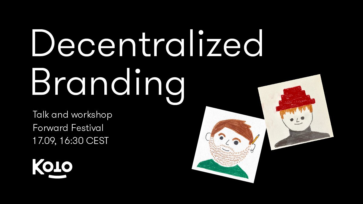 Koto’s <a href="/louiezeegen/">Louie Zeegen</a> and <a href="/FredNorth/">Fred North</a> are giving a talk and workshop on decentralized branding today at Berlin’s <a href="/forwardcf/">Forward Festival</a>. 

Get your ticket here → forward-festival.com/berlin/speaker…