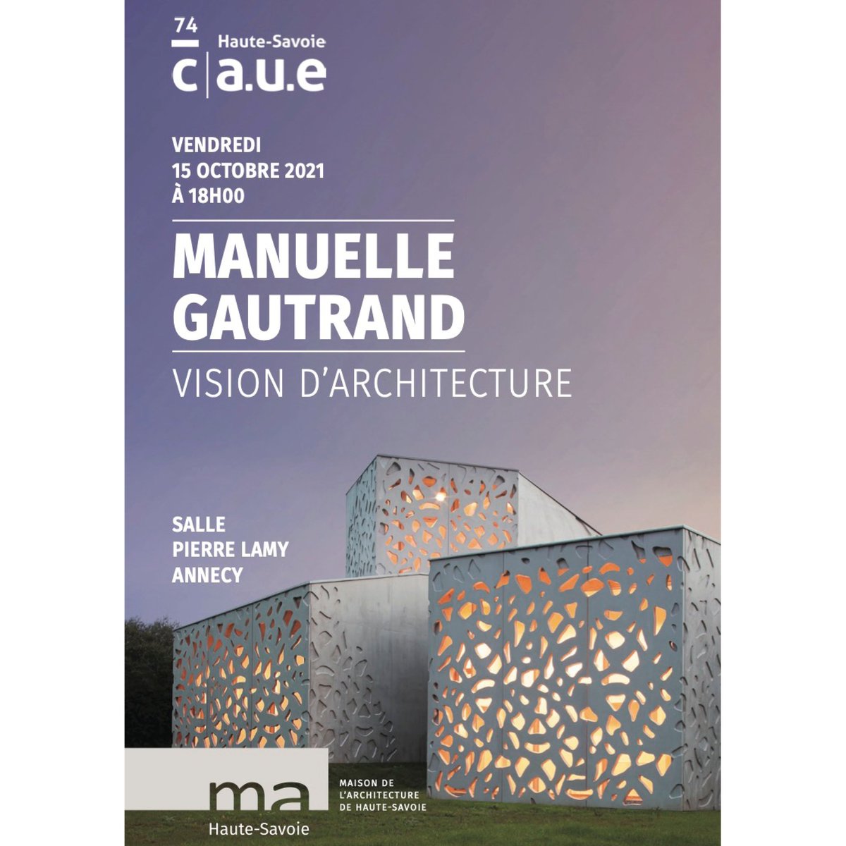maisonarchi74's tweet photo. Nous vous invitons à une grande soirée en partenariat avec le CAUE 74
Vendredi 15 oct à 18h00 à la salle Pierre Lamy
Projection du film « Franck cavale » 
Echanges &amp; débat avec Manuelle Gautrand
Attention, nombre de places limitées
Pass sanitaire https://t.co/zciypU32ll