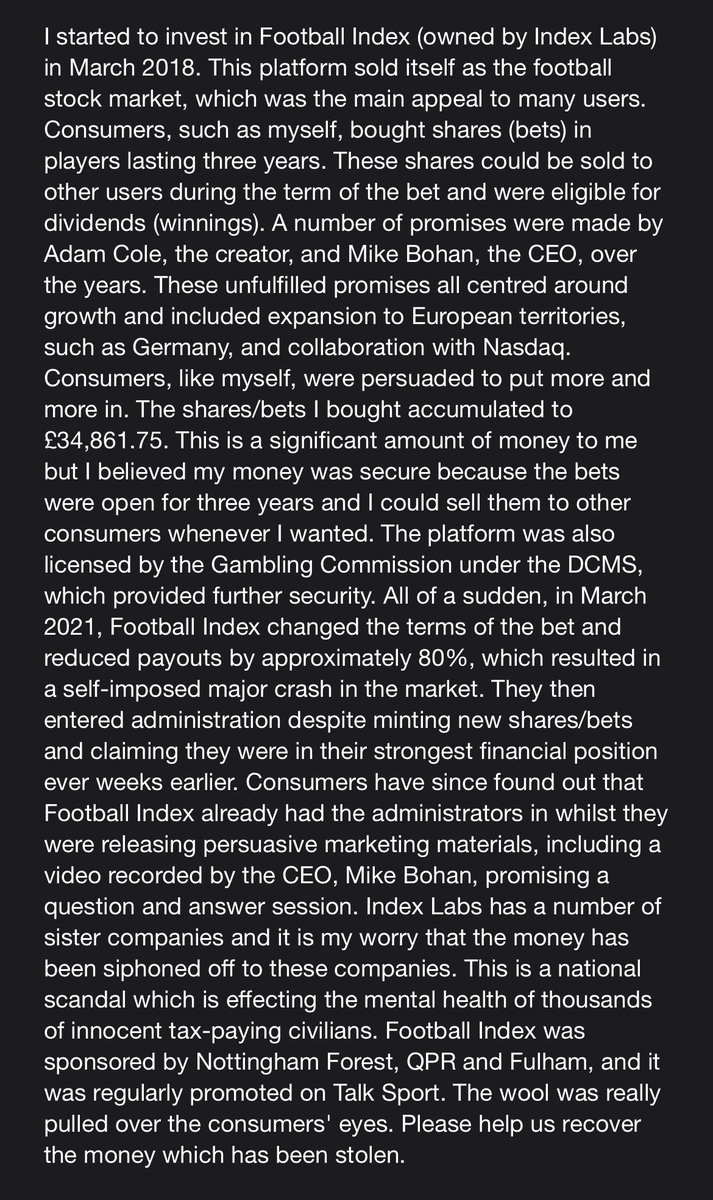 Sorare100Club's tweet image. Expansion to Germany ❌
Collaboration with @Nasdaq ❌
Reviewed Euro 2020 payouts ❌
An accumulation of lies ✅
Frequent fraudulent behaviour ✅
Regulated by @GamRegGB ✅

My #FootballIndex summary…

Please read @NadineDorries @andrewjonrhodes @BorisJohnson @actionfrauduk