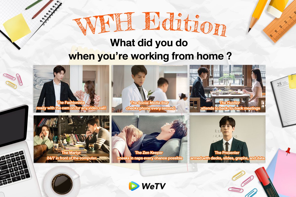 WeTVPhilippines's tweet photo. Which type of person are you while working from home? Share it to us here and we promise that we won't tell your boss.🤫

On your free time, watch all your favorite shows on WeTV: 👉 https://t.co/9r0LXwnLUY.

#WeTVAlwayG
#WeTVPinas
#WeTVAlwaysMore https://t.co/iktkcfVRc7