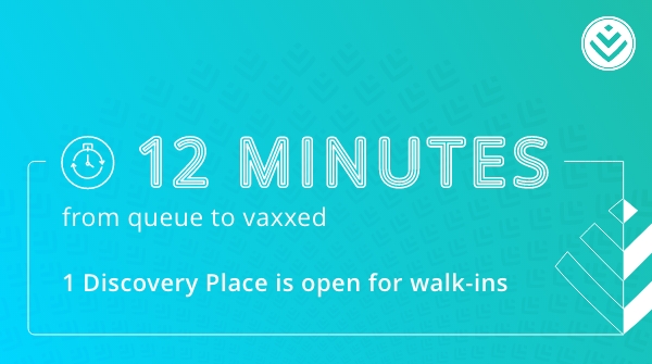 Still haven't got your shot? 1 Discovery Place, Sandton, is open for walk-in vaccinations. Pop in so you can also say #IGotMyVaccine
Average waiting time is from temperature screening to getting vaccinated.