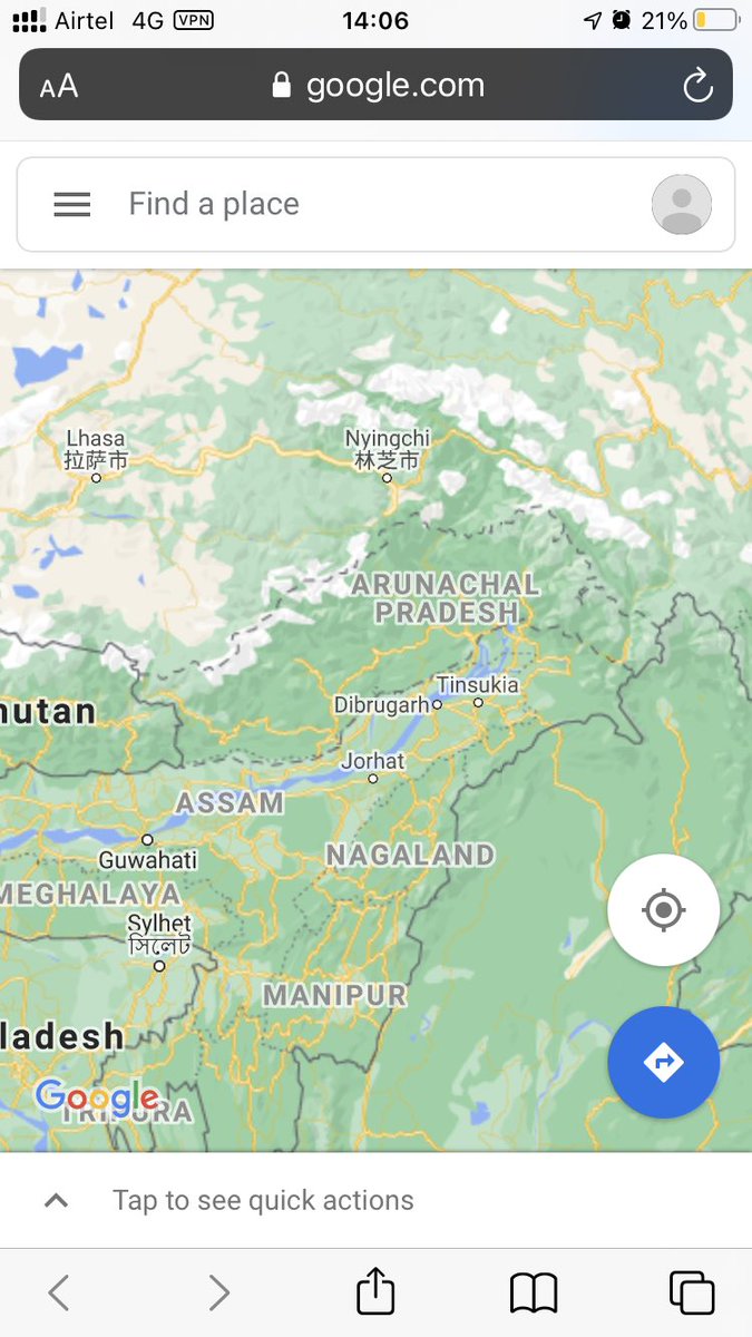 junaid_parvez's tweet photo. @GoogleIndia Why am I being shown as in China when I’m clearly in India?

Does Google think Arunachal is part of China? The third image is after using a VPN. Check the BORDER with China.
#ArunachalPradesh 

@PMOIndia @narendramodi @KirenRijiju @ArunachalCMO @arunachaltimes_ https://t.co/Am8AbZYUt8