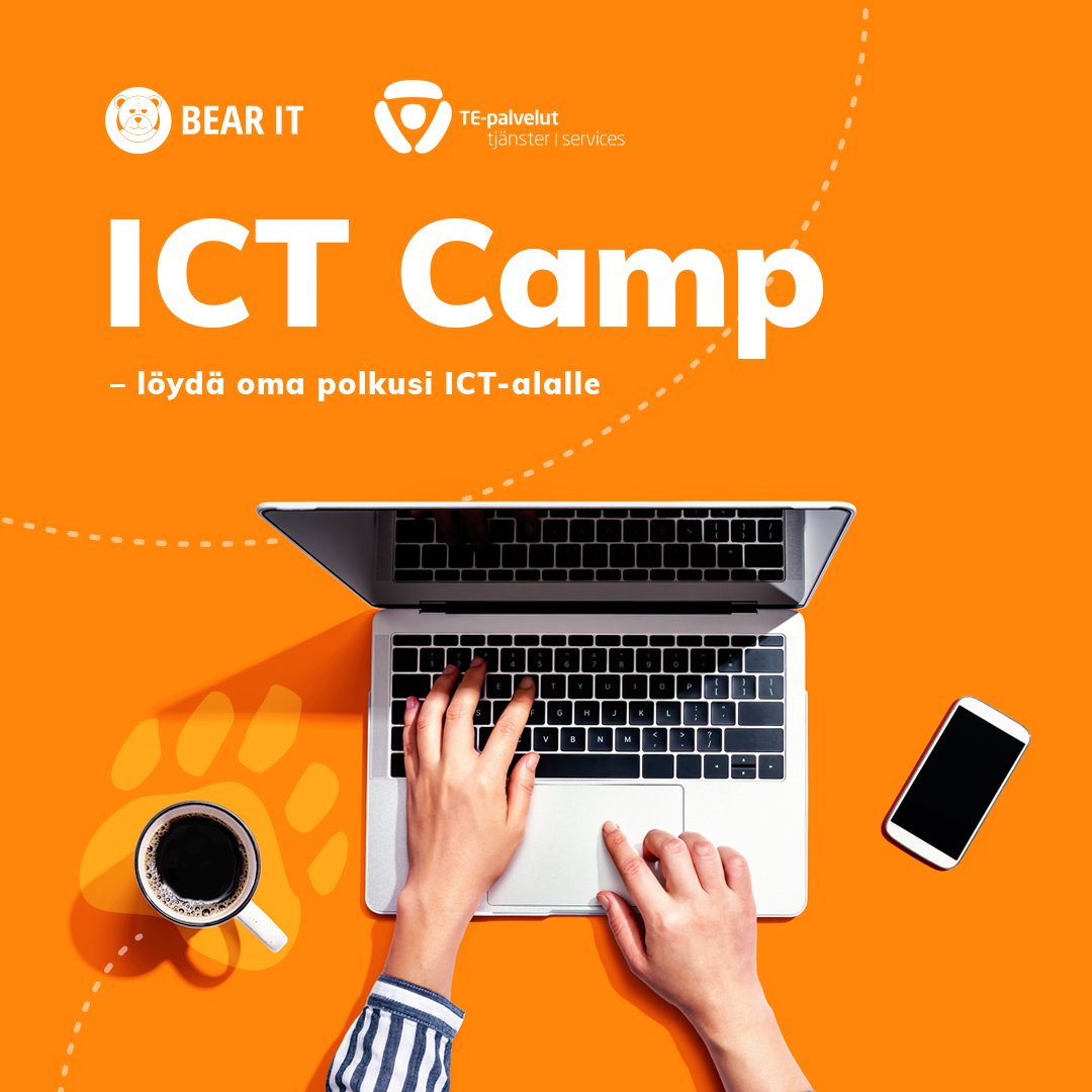 🔸 ICT Camp -infotilaisuus järjestetään verkossa tiistaina 21.9. klo 13. 🔸

Tule mukaan kuulemaan ja kysymään lisää valmennuksesta!   Lisätietoa ja linkin tilaisuuteen löydät 👉🏼  ura.bearit.fi/pages/ict-camp