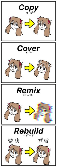 4コマ描きました。「結局カバーとかリミックスとかって何が違うん?」 