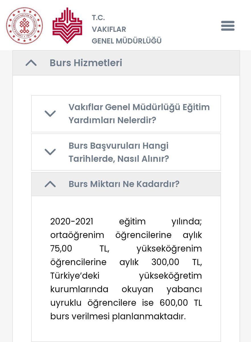 deplasmanint's tweet photo. Vakıflar Genel Müdürlüğü’nün, Türk öğrencilere 300 TL, yabancı öğrencilere 600TL burs verdiği ortaya çıktı. https://t.co/1A2qMZ7pQw