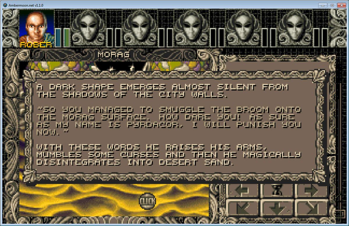 Pyrdacor's tweet photo. Just released the first patch 1.1 for #Ambermoon. Get it from https://t.co/qUuMTHnr7o or github. It includes the latest original versions and fixes a bunch of bugs. Hope you enjoy it! There is a new easteregg and a new anti-cheat event on Morag (also in the Amiga versions). ;) https://t.co/62q0zWG1t8