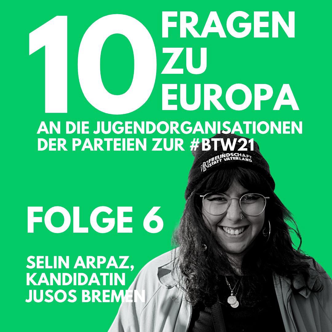 Die sechste Folge unserer Podcastreihe „10 FRAGEN ZU EUROPA“ ist draußen, dieses Mal ist <a href="/analogueminds/">genossin arpaz</a> von den @jusosbremen zu Gast. Hier könnt ihr diese Folge und alle weiteren Folgen unserer Reihe hören:

open.spotify.com/episode/5Q2ZbC…

podcasts.apple.com/de/podcast/jef…