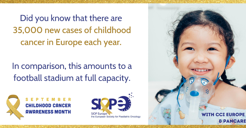 Servier's tweet photo. 🎗️ Around 400 000 children and adolescents aged 0-19 years old are diagnosed with cancer each year.
Join us during #ChildhoodCancerAwarenessMonth and support the campaign 💪  led by @SIOPEurope.

#ShineGold #SIOPEurope #GoldSeptember