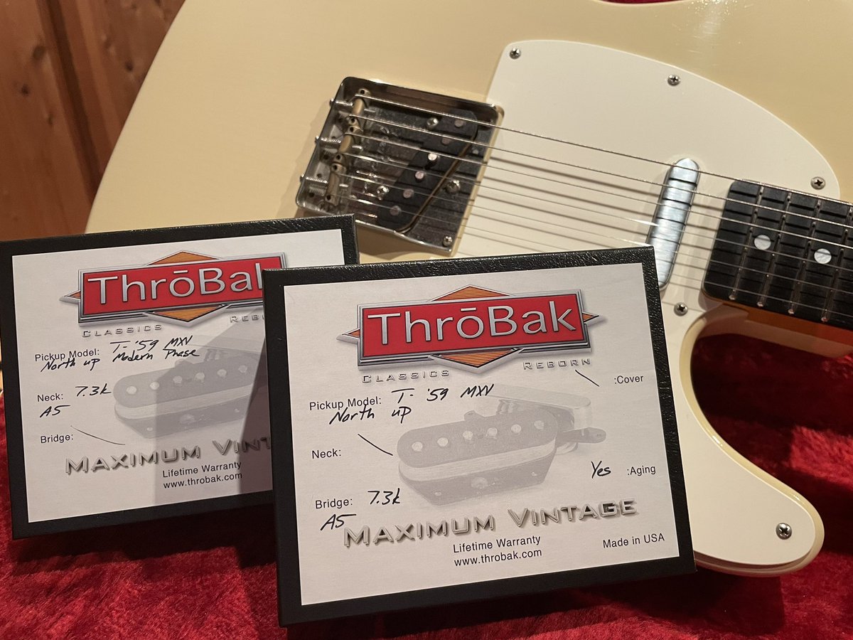 OkumuraMasaya's tweet photo. My new gear!

Throbak T-59 MXV

ギター売れたのでピックアップ買いました！その2

PGMにこれを搭載するんだぜ🎸

#MNG
#ThroBak
#pickup
#PGM
#guitar
#telecaster https://t.co/2lzccxLts4