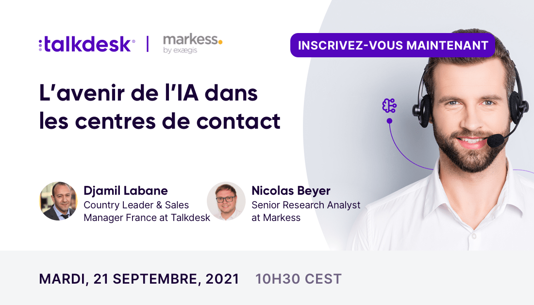 ExaegisResearch's tweet photo. ⏰ #WEBINAIRE - Mardi 21/09, 10h30
#CX #expérienceclient - Quels sont les principaux moteurs de croissance de l’#IA et les attentes autour de celle-ci dans les #centresdecontact d'ici 2025? INSCRIVEZ-VOUS! https://t.co/9TyQVH5lRj
Avec la participation de @Talkdesk et @MarkessFR! https://t.co/K069IIF0mm
