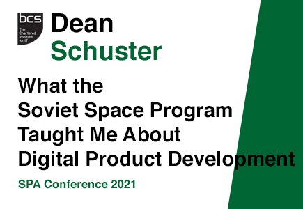 spaconference's tweet photo. Join this talk by @ExperienceDean at 11:15am BST

✅ "What the Soviet Space Program Taught Me About Digital Product Development"

Use this link to join this session https://t.co/tMq5UMMbHt

Find this morning's full schedule here 
https://t.co/lW5qCjCUkf https://t.co/cLOYOlv9Bt