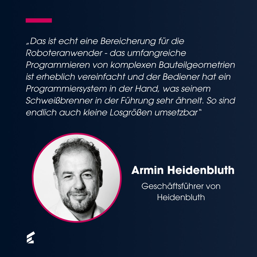 wandelbots's tweet photo. Armin Heidenbluth, Managing Director of Heidenbluth - an expert in robot welding - highlights potential benefits of the Wandelbots welding edition in the robotic welding industry.
_____
#WandelbotsRelease #WandelbotsTeaching #Robotprogramming #Innovation #roboticsmadeeasy https://t.co/oPUzQG0dz5