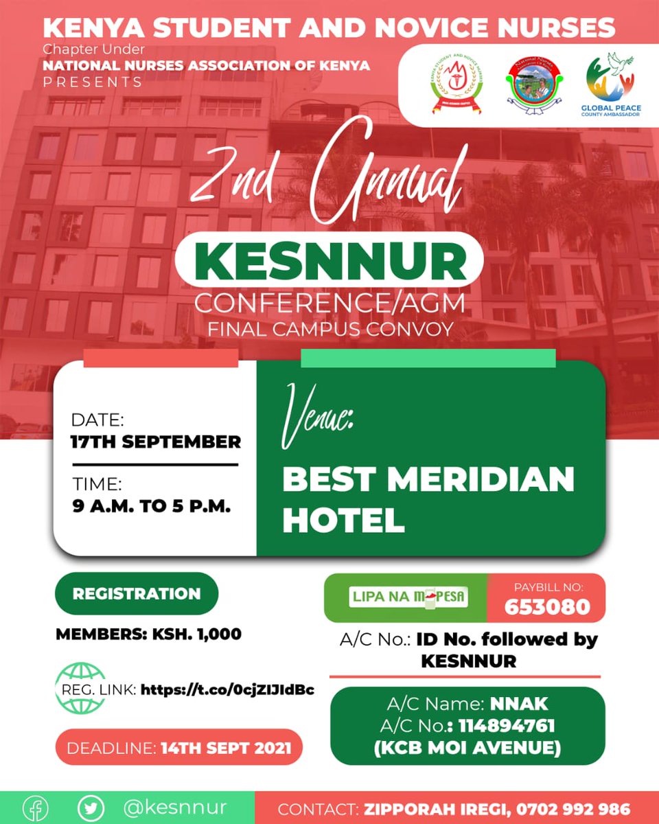 KararaLillian's tweet photo. We are nurses and nursing is our business...this is big for young nurses..2nd annual conference 
#caringforkenya
@salimmrashid @NgalulaDonald @KESNNUR @IJNF2021 @RNLizzyNdungu @hasajbinsheikh @nnakenya @NursingNow2020 https://t.co/x44xFcrsJb